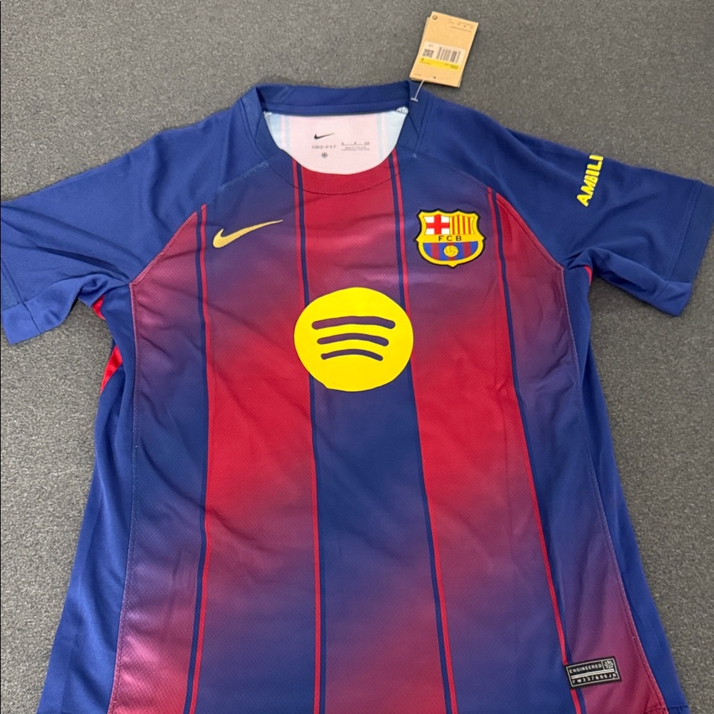 Nike Barcelona Lamine Yamal Blue and Red Soccer Jersey